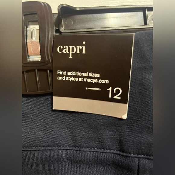 Alfani Navy Blue Dress Work Capris Size 12 - Picture 4 of 6